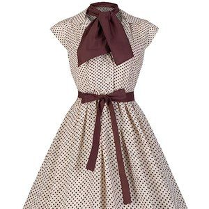 Lindy Bop 'Penny' 1950's Style Chiffon Polka Dot Shirt Dress